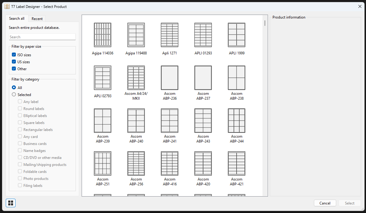 Predefined Preset Templates